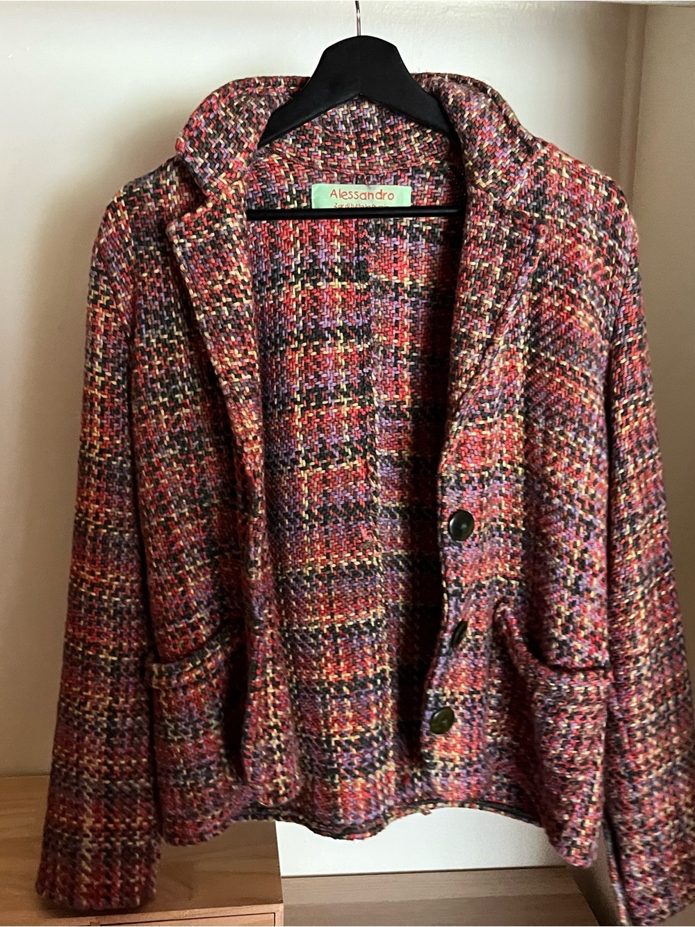 Vintage Multicolor Yarn-Like Tweed Blazer